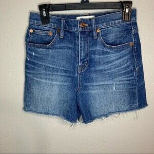 Madewell high rise cutoff raw hem denim shorts women’s size XS 24